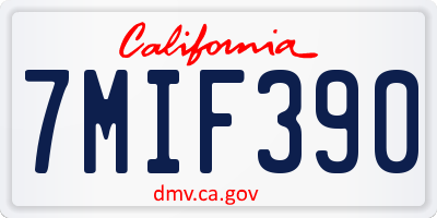 CA license plate 7MIF390