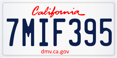 CA license plate 7MIF395