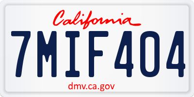 CA license plate 7MIF404
