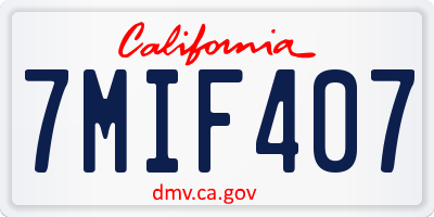 CA license plate 7MIF407