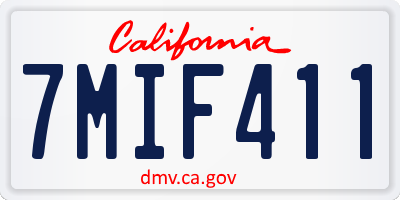 CA license plate 7MIF411