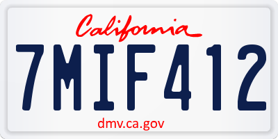 CA license plate 7MIF412
