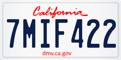 CA license plate 7MIF422