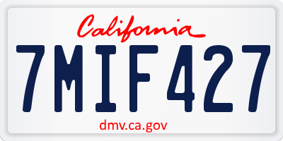 CA license plate 7MIF427