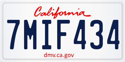 CA license plate 7MIF434