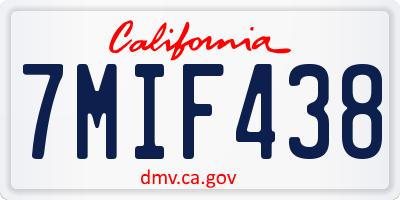 CA license plate 7MIF438