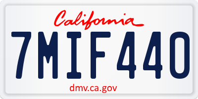 CA license plate 7MIF440