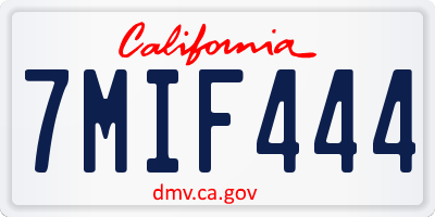 CA license plate 7MIF444