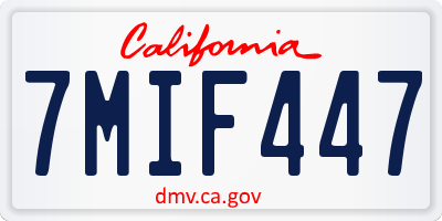 CA license plate 7MIF447