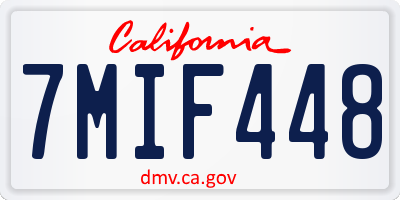 CA license plate 7MIF448