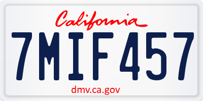 CA license plate 7MIF457