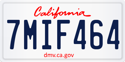 CA license plate 7MIF464