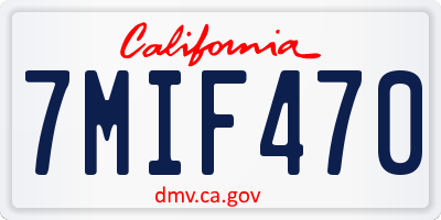 CA license plate 7MIF470