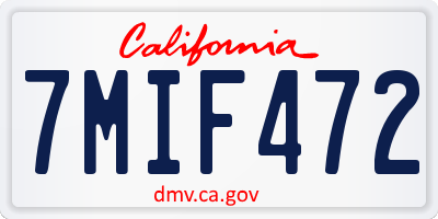 CA license plate 7MIF472