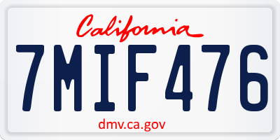 CA license plate 7MIF476
