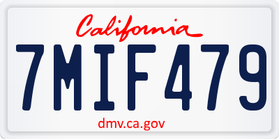 CA license plate 7MIF479