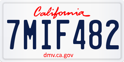 CA license plate 7MIF482