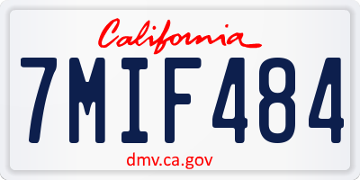 CA license plate 7MIF484