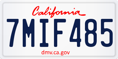 CA license plate 7MIF485