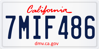 CA license plate 7MIF486