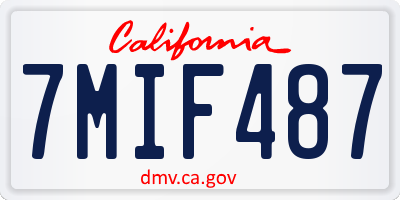 CA license plate 7MIF487