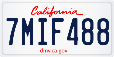 CA license plate 7MIF488