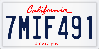 CA license plate 7MIF491