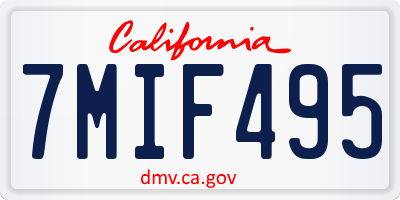 CA license plate 7MIF495