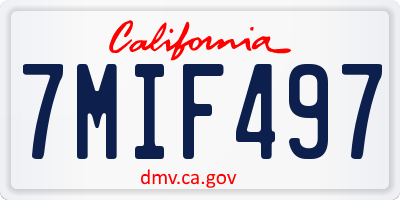 CA license plate 7MIF497