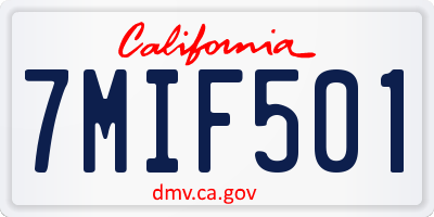CA license plate 7MIF501