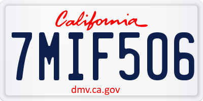 CA license plate 7MIF506