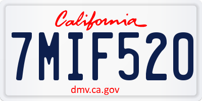 CA license plate 7MIF520