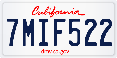 CA license plate 7MIF522