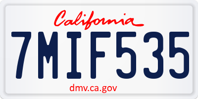 CA license plate 7MIF535