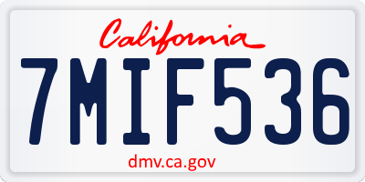 CA license plate 7MIF536