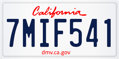 CA license plate 7MIF541