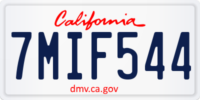 CA license plate 7MIF544