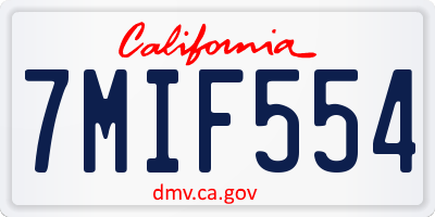 CA license plate 7MIF554