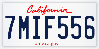 CA license plate 7MIF556