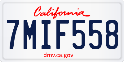 CA license plate 7MIF558
