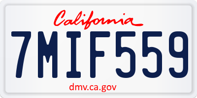 CA license plate 7MIF559