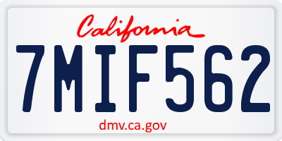 CA license plate 7MIF562