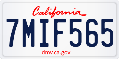 CA license plate 7MIF565