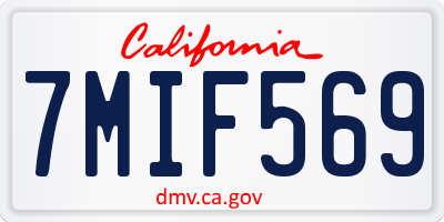 CA license plate 7MIF569
