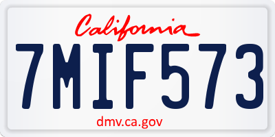 CA license plate 7MIF573