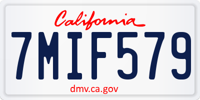 CA license plate 7MIF579