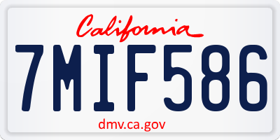 CA license plate 7MIF586