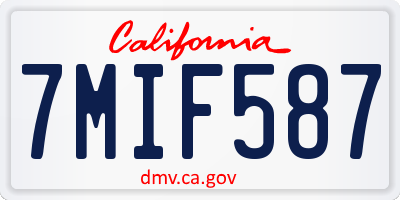 CA license plate 7MIF587