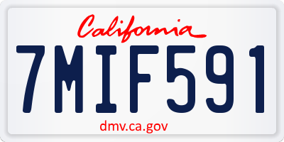 CA license plate 7MIF591