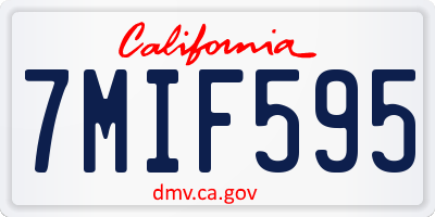CA license plate 7MIF595